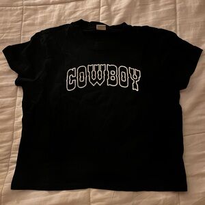 black sunday best tee with cowboy embroidery